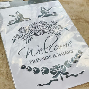 Stencil "Welcome", Magic Paint, riutilizzabile, 20x20 cm